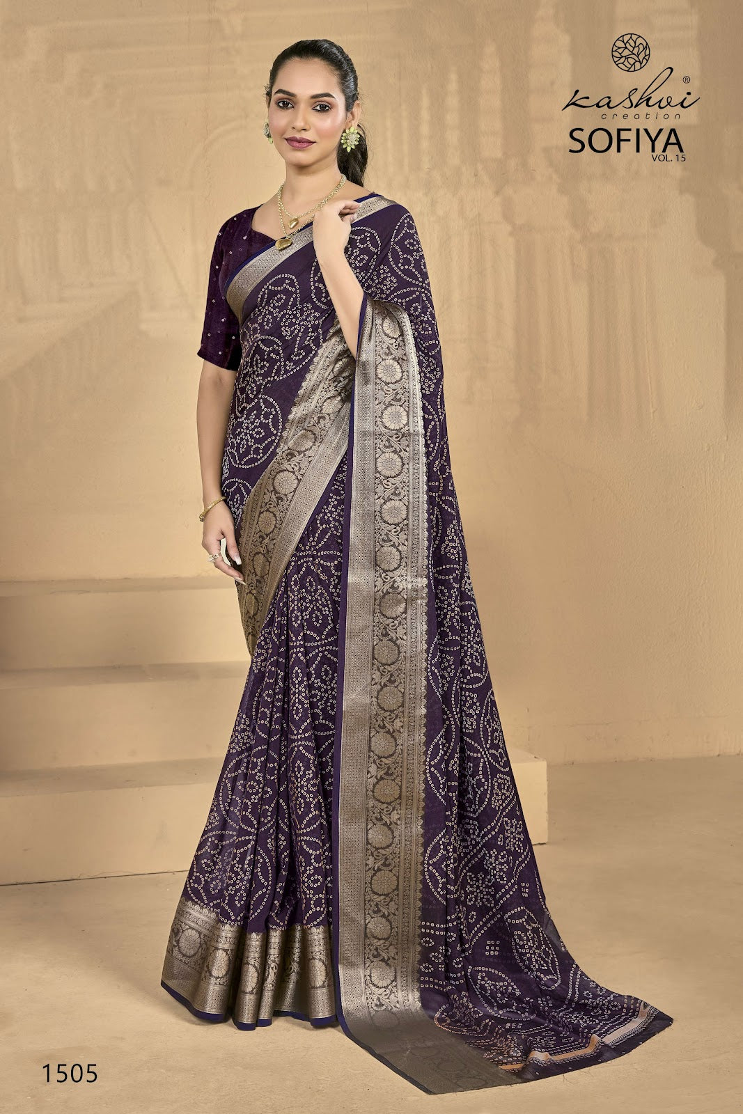 Sofiya Vol 15 Kashvi Creation Dull Moss Sarees Manufacturer