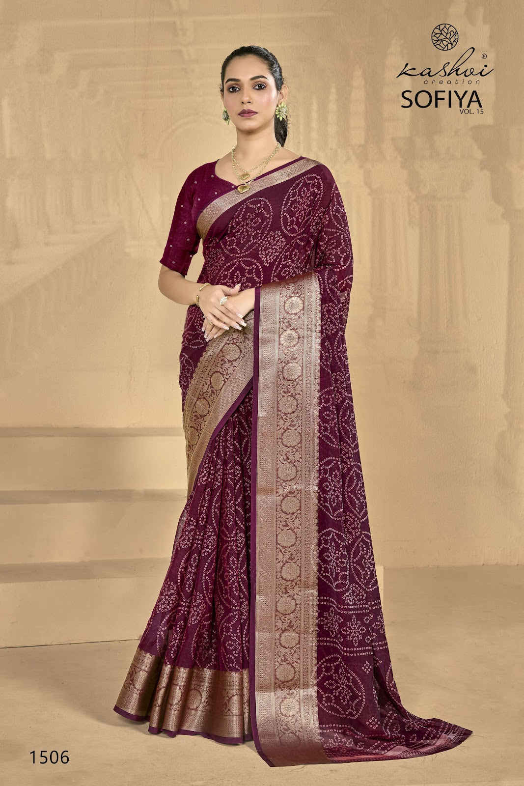 Sofiya Vol 15 Kashvi Creation Dull Moss Sarees Manufacturer