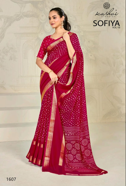 Sofiya Vol 16 Kashvi Creation Dull Moss Sarees Wholesaler Gujarat