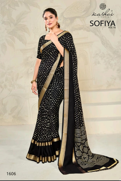 Sofiya Vol 16 Kashvi Creation Dull Moss Sarees Wholesaler Gujarat