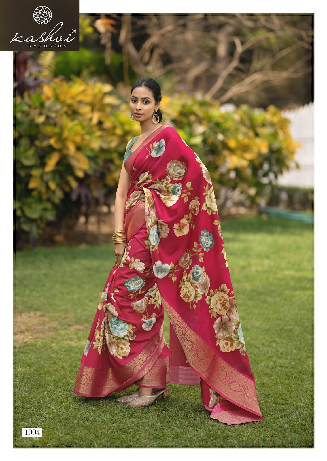 Sofiya Vol 1 Kashvi Creation Dull Moss Sarees Wholesaler Gujarat
