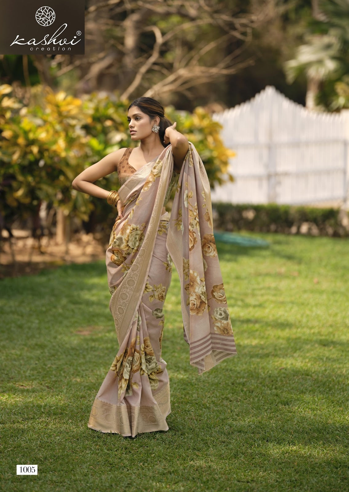 Sofiya Vol 1 Kashvi Creation Dull Moss Sarees Wholesaler Gujarat