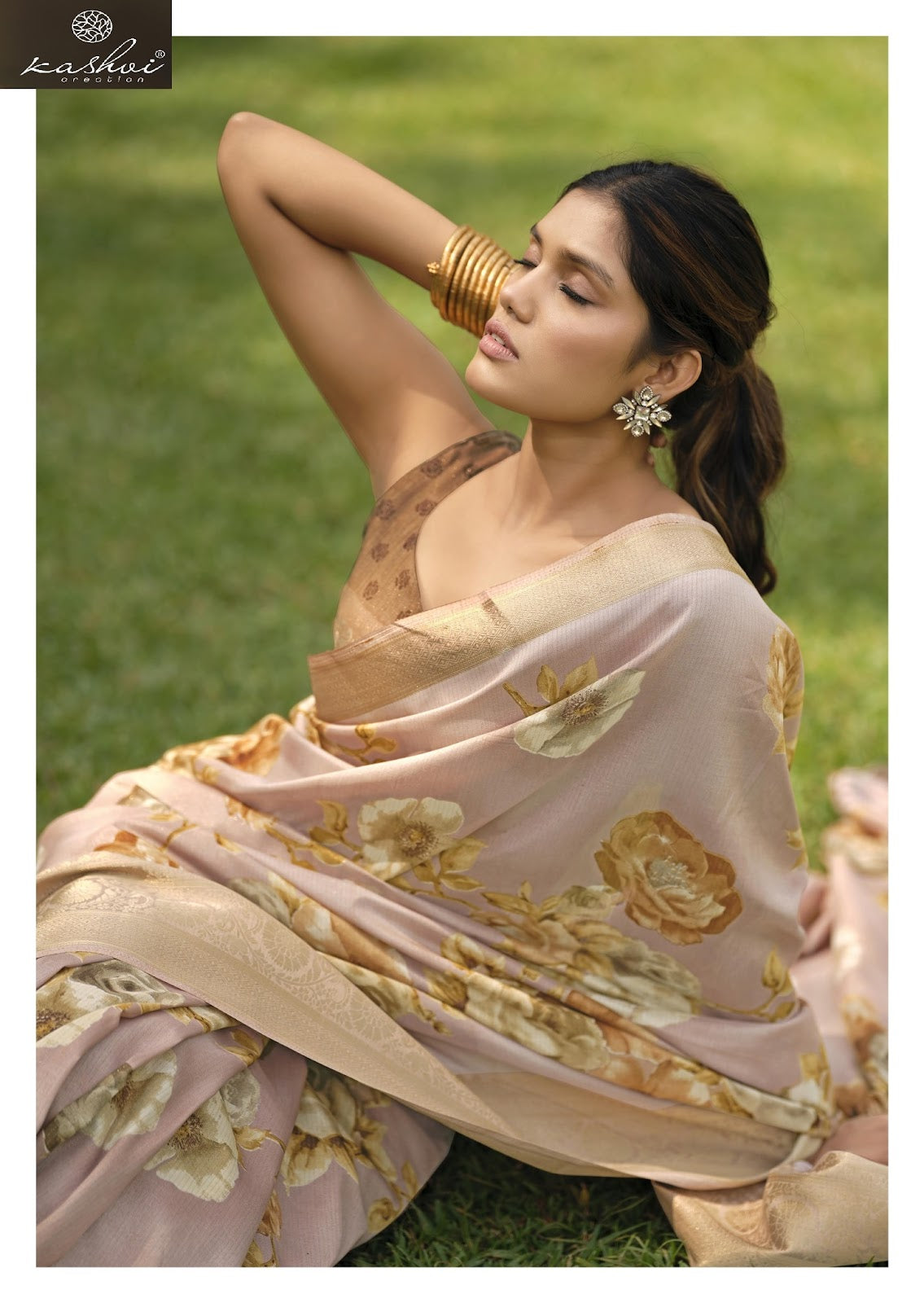 Sofiya Vol 1 Kashvi Creation Dull Moss Sarees Wholesaler Gujarat