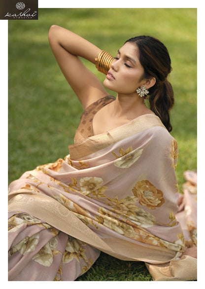 Sofiya Vol 1 Kashvi Creation Dull Moss Sarees Wholesaler Gujarat