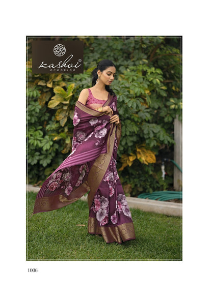 Sofiya Vol 1 Kashvi Creation Dull Moss Sarees Wholesaler Gujarat