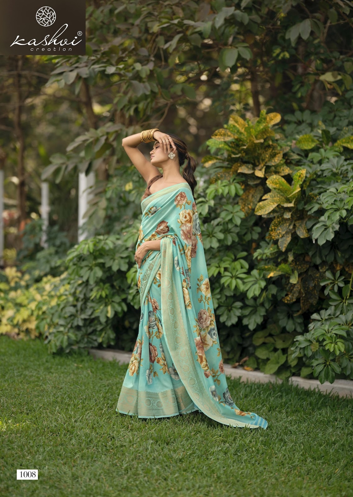 Sofiya Vol 1 Kashvi Creation Dull Moss Sarees Wholesaler Gujarat