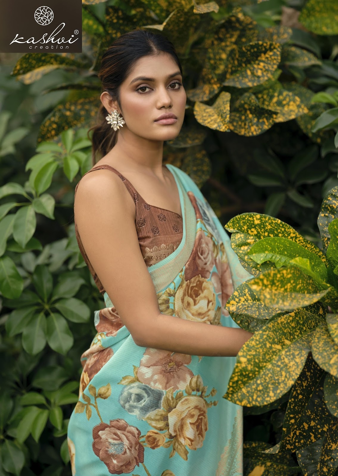 Sofiya Vol 1 Kashvi Creation Dull Moss Sarees Wholesaler Gujarat