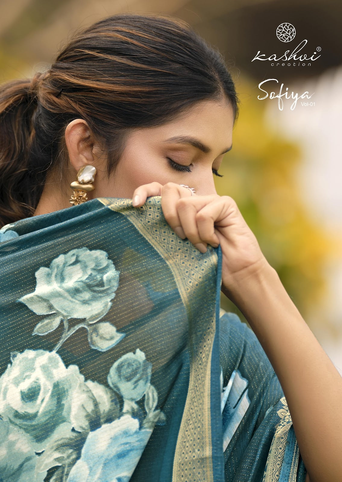 Sofiya Vol 1 Kashvi Creation Dull Moss Sarees Wholesaler Gujarat
