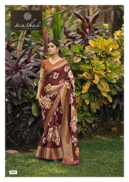 Sofiya Vol 1 Kashvi Creation Dull Moss Sarees Wholesaler Gujarat
