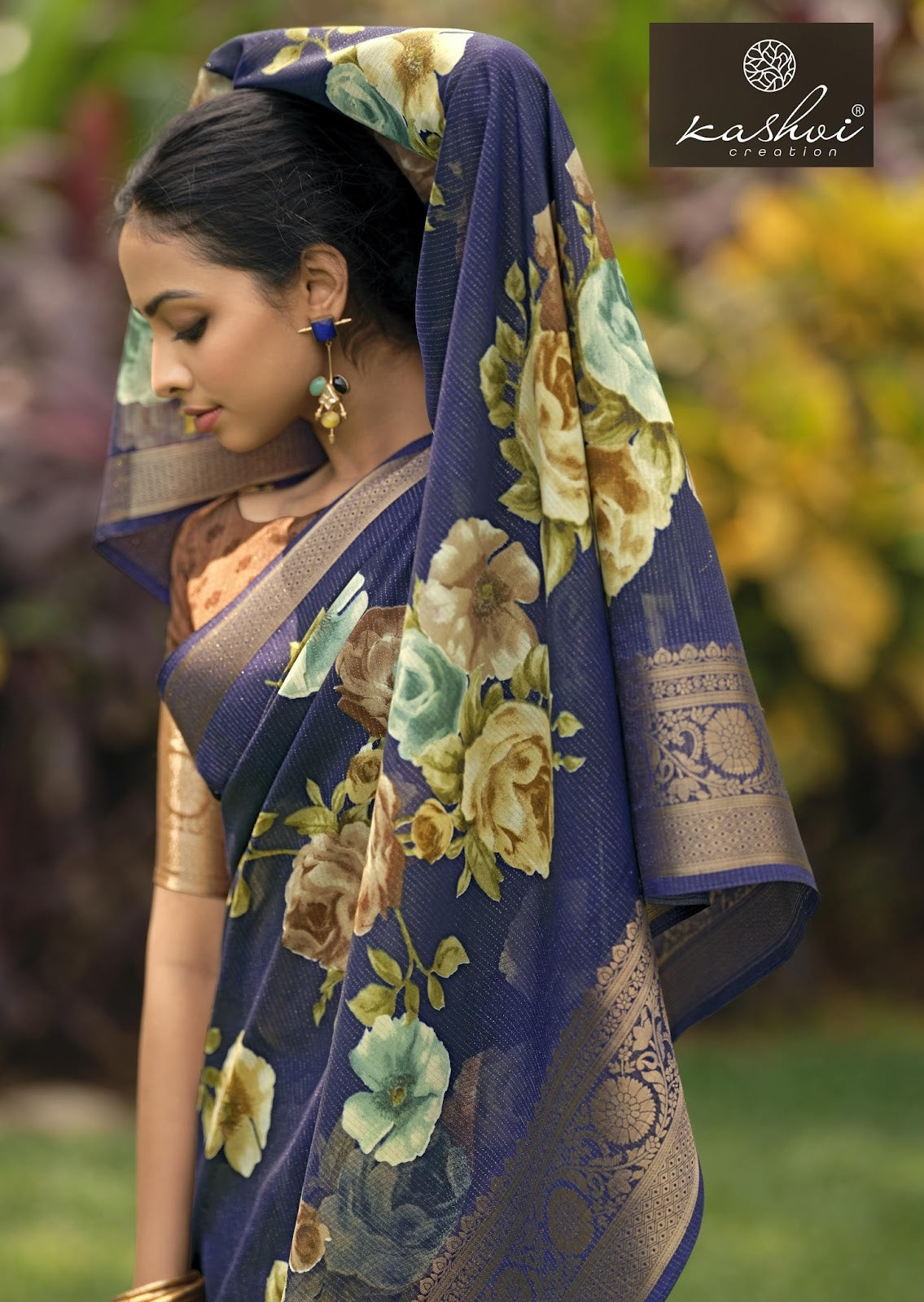 Sofiya Vol 1 Kashvi Creation Dull Moss Sarees Wholesaler Gujarat