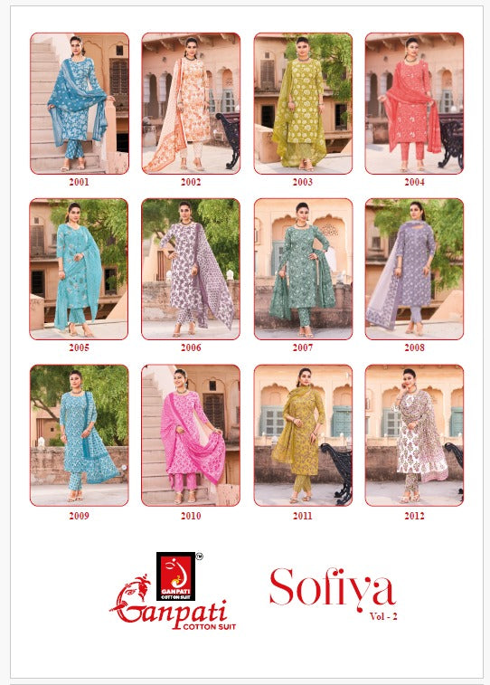 Sofiya Vol 2 Ganpati Cotton Dress Material Exporter