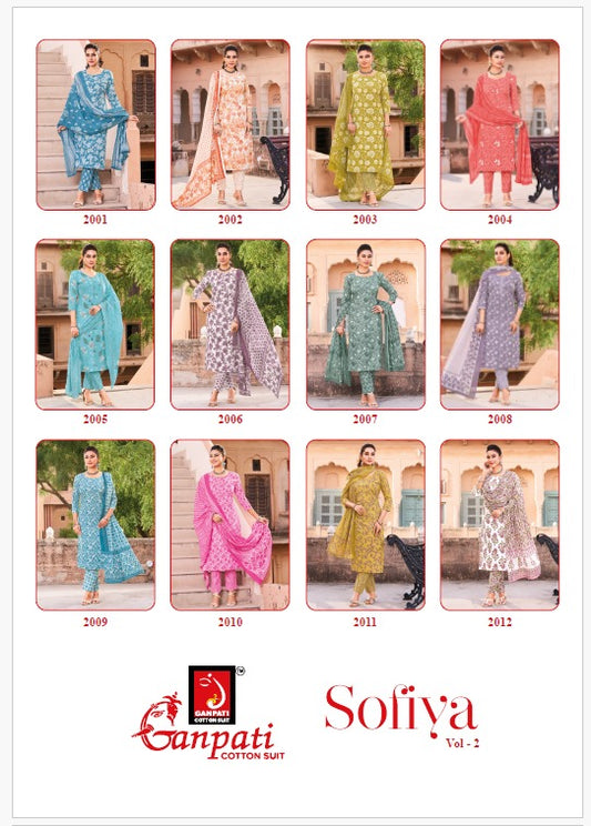 Sofiya Vol 2 Ganpati Cotton Dress Material Exporter