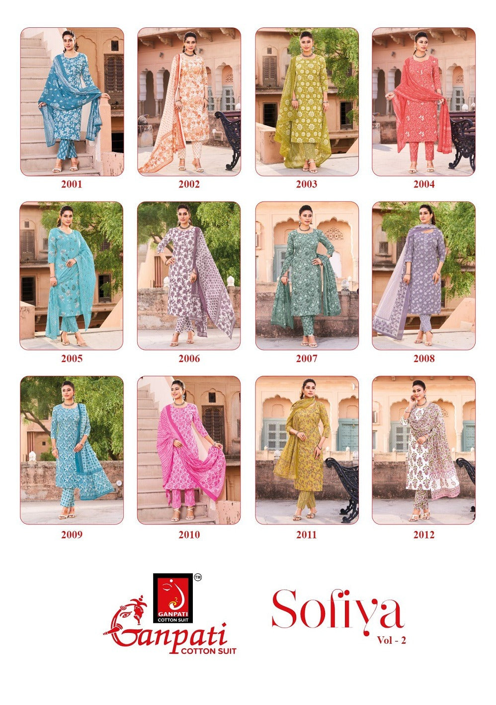 Sofiya Vol 2 Ganpati Readymade Cotton Pant Suits Supplier