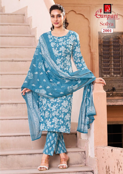 Sofiya Vol 2 Ganpati Readymade Cotton Pant Suits Supplier