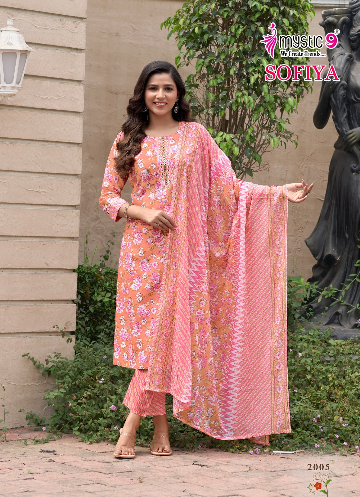 Sofiya Vol 2 Mystic 9 Cotton Cambric Readymade Pant Style Suits Wholesaler Ahmedabad