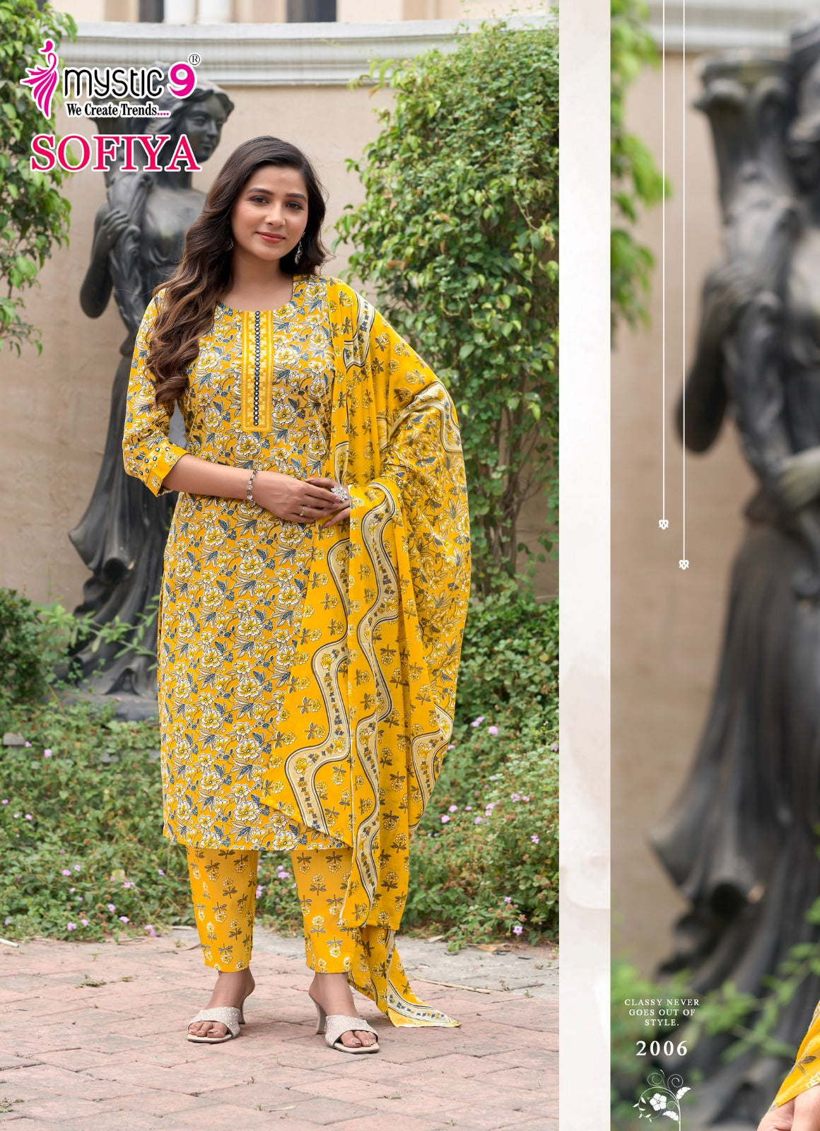 Sofiya Vol 2 Mystic 9 Cotton Cambric Readymade Pant Style Suits Wholesaler Ahmedabad