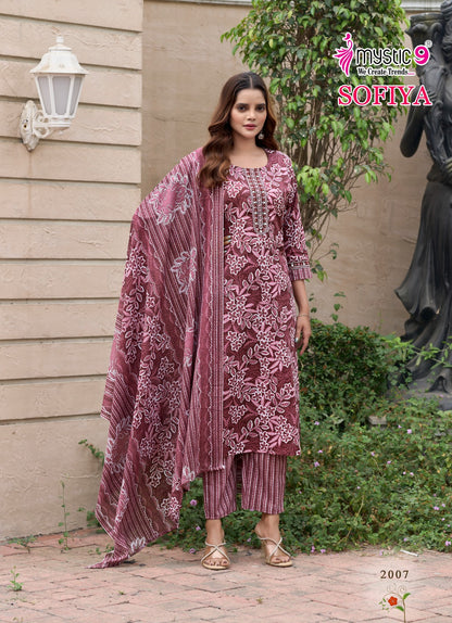 Sofiya Vol 2 Mystic 9 Cotton Cambric Readymade Pant Style Suits Wholesaler Ahmedabad