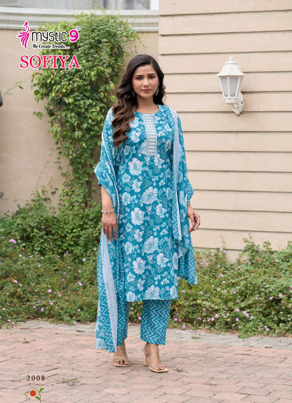 Sofiya Vol 2 Mystic 9 Cotton Cambric Readymade Pant Style Suits Wholesaler Ahmedabad