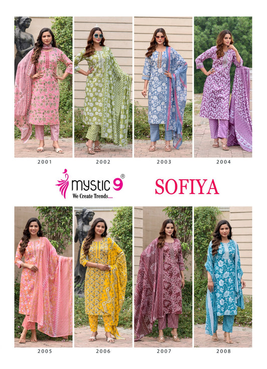 Sofiya Vol 2 Mystic 9 Cotton Cambric Readymade Pant Style Suits Wholesaler Ahmedabad