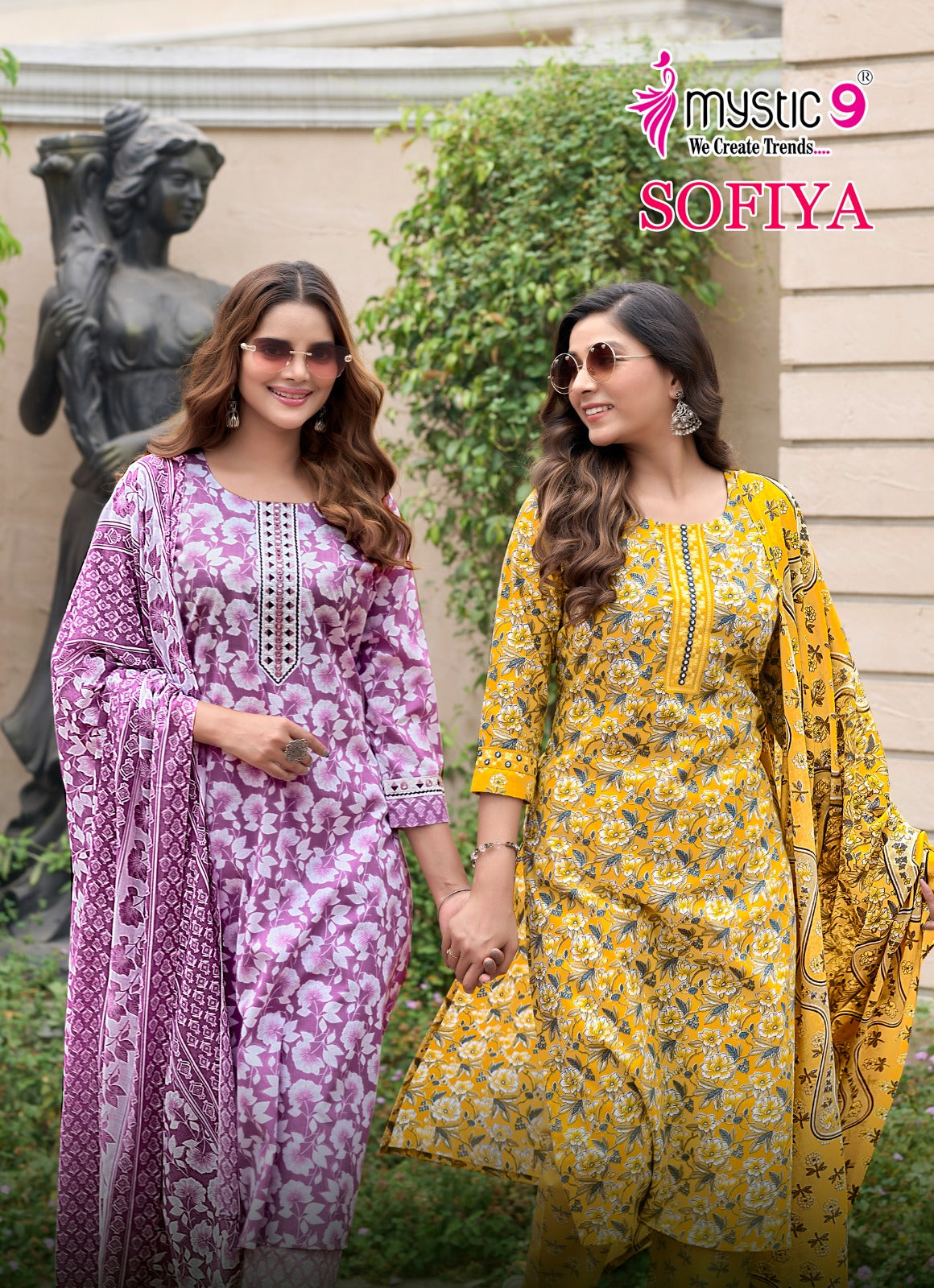 Sofiya Vol 2 Mystic 9 Cotton Cambric Readymade Pant Style Suits Wholesaler Ahmedabad