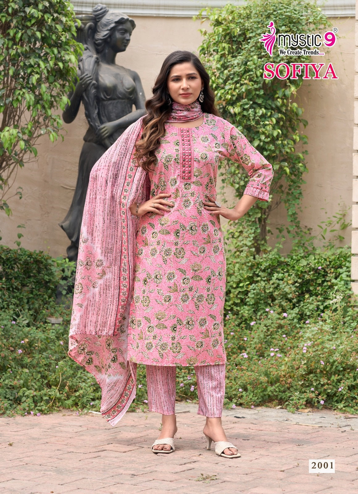 Sofiya Vol 2 Mystic 9 Cotton Cambric Readymade Pant Style Suits Wholesaler Ahmedabad