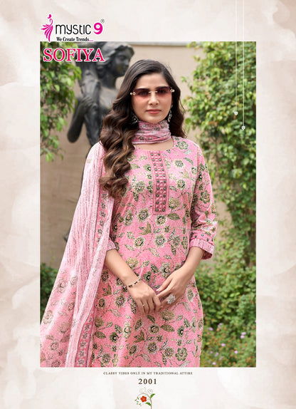 Sofiya Vol 2 Mystic 9 Cotton Cambric Readymade Pant Style Suits Wholesaler Ahmedabad