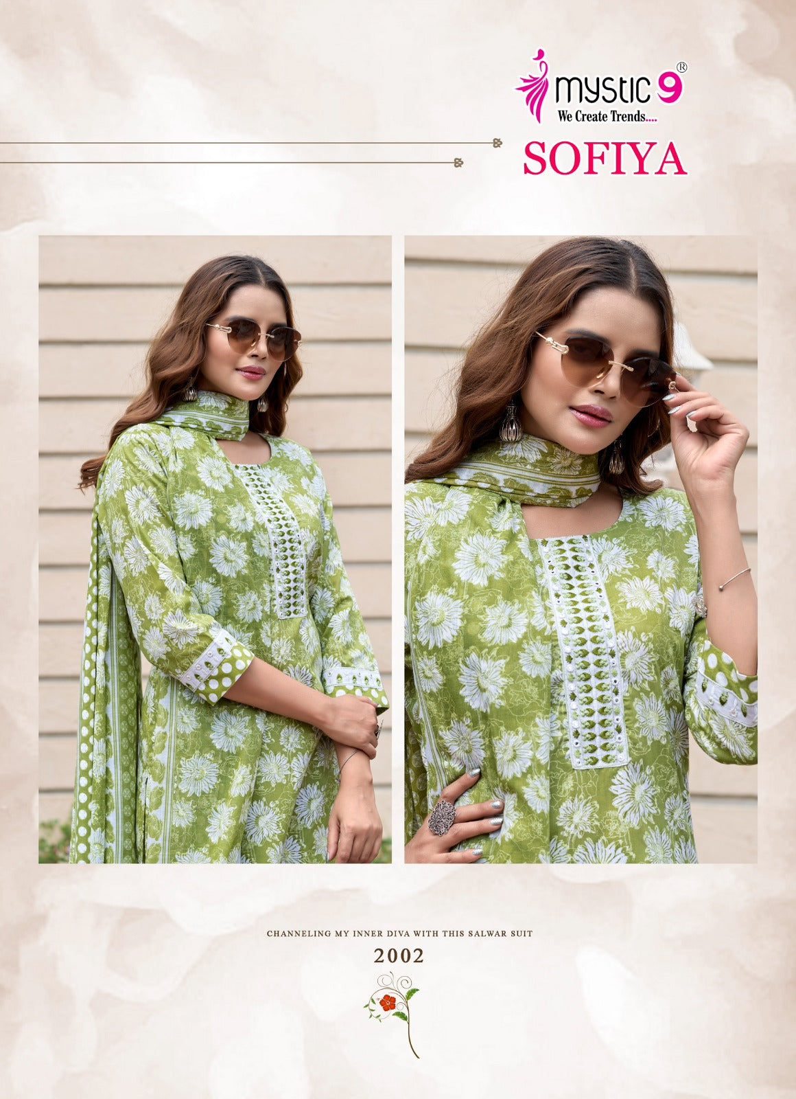 Sofiya Vol 2 Mystic 9 Cotton Cambric Readymade Pant Style Suits Wholesaler Ahmedabad