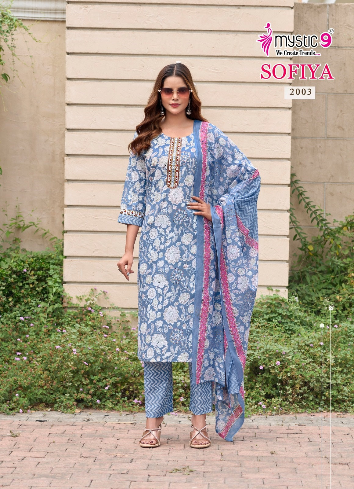 Sofiya Vol 2 Mystic 9 Cotton Cambric Readymade Pant Style Suits Wholesaler Ahmedabad