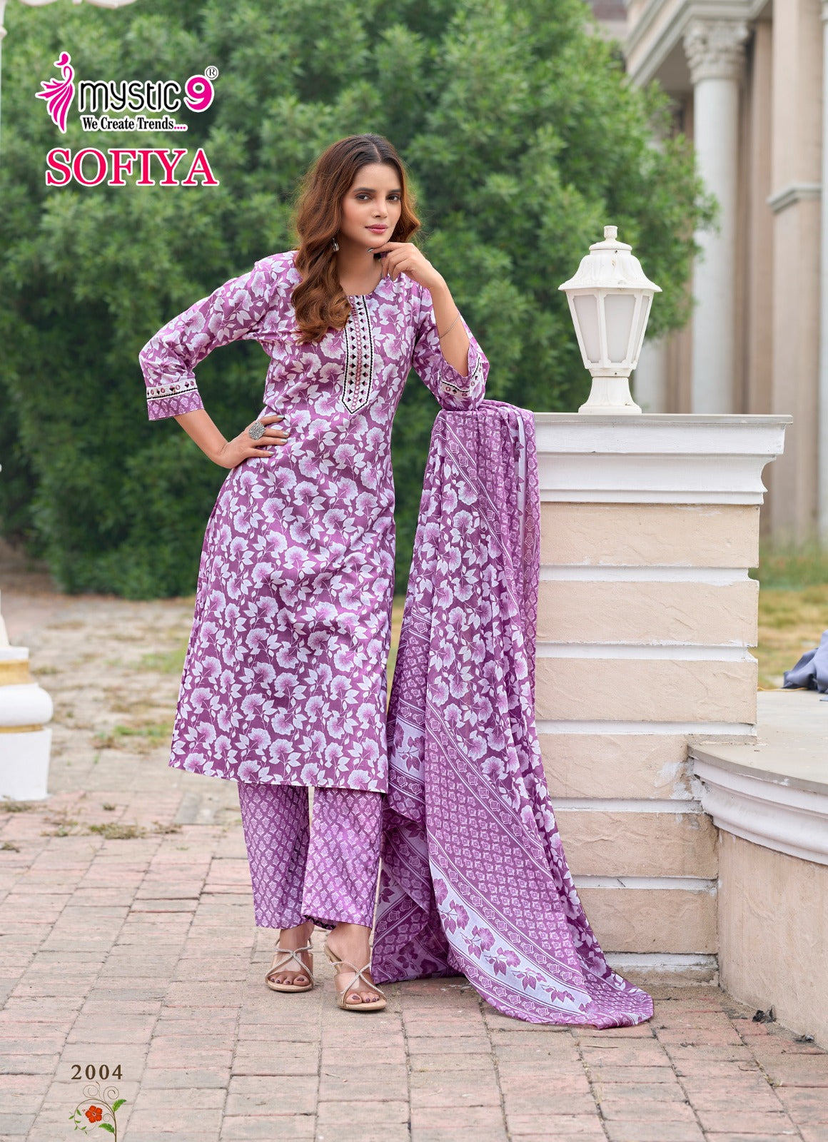 Sofiya Vol 2 Mystic 9 Cotton Cambric Readymade Pant Style Suits Wholesaler Ahmedabad
