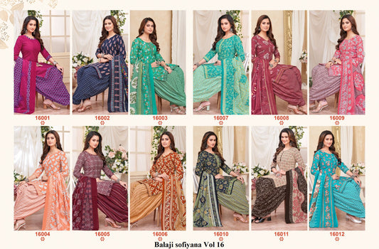 Sofiyana Vol 16 Balaji Readymade Cotton Patiyala Suits Wholesaler Gujarat