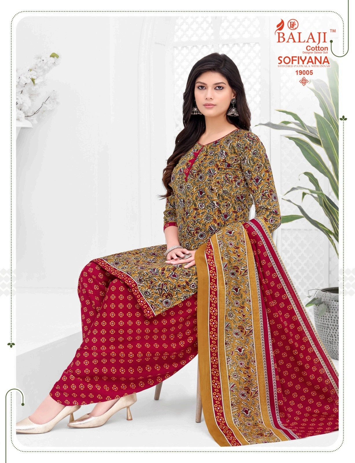 Sofiyana Vol 19 Balaji Readymade Cotton Patiyala Suits Wholesaler
