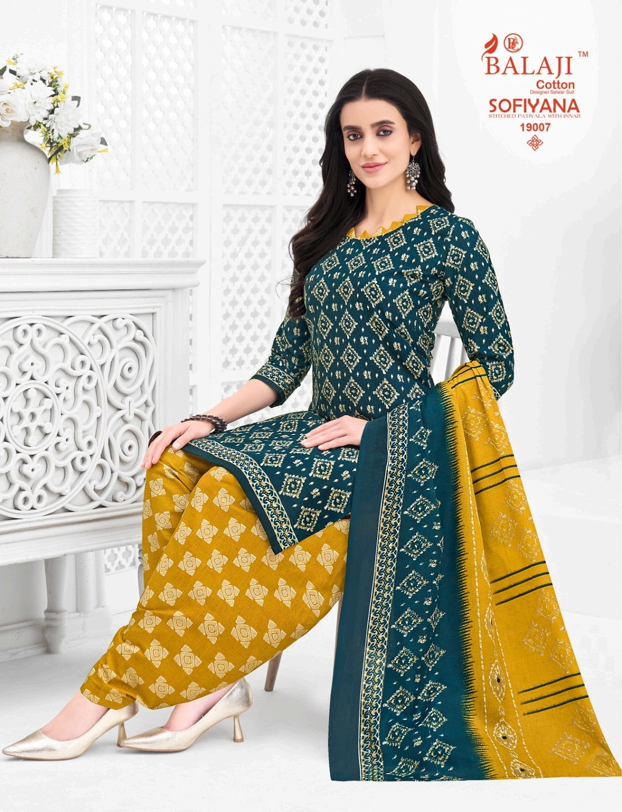 Sofiyana Vol 19 Balaji Readymade Cotton Patiyala Suits Wholesaler