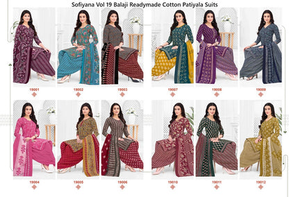 Sofiyana Vol 19 Balaji Readymade Cotton Patiyala Suits Wholesaler