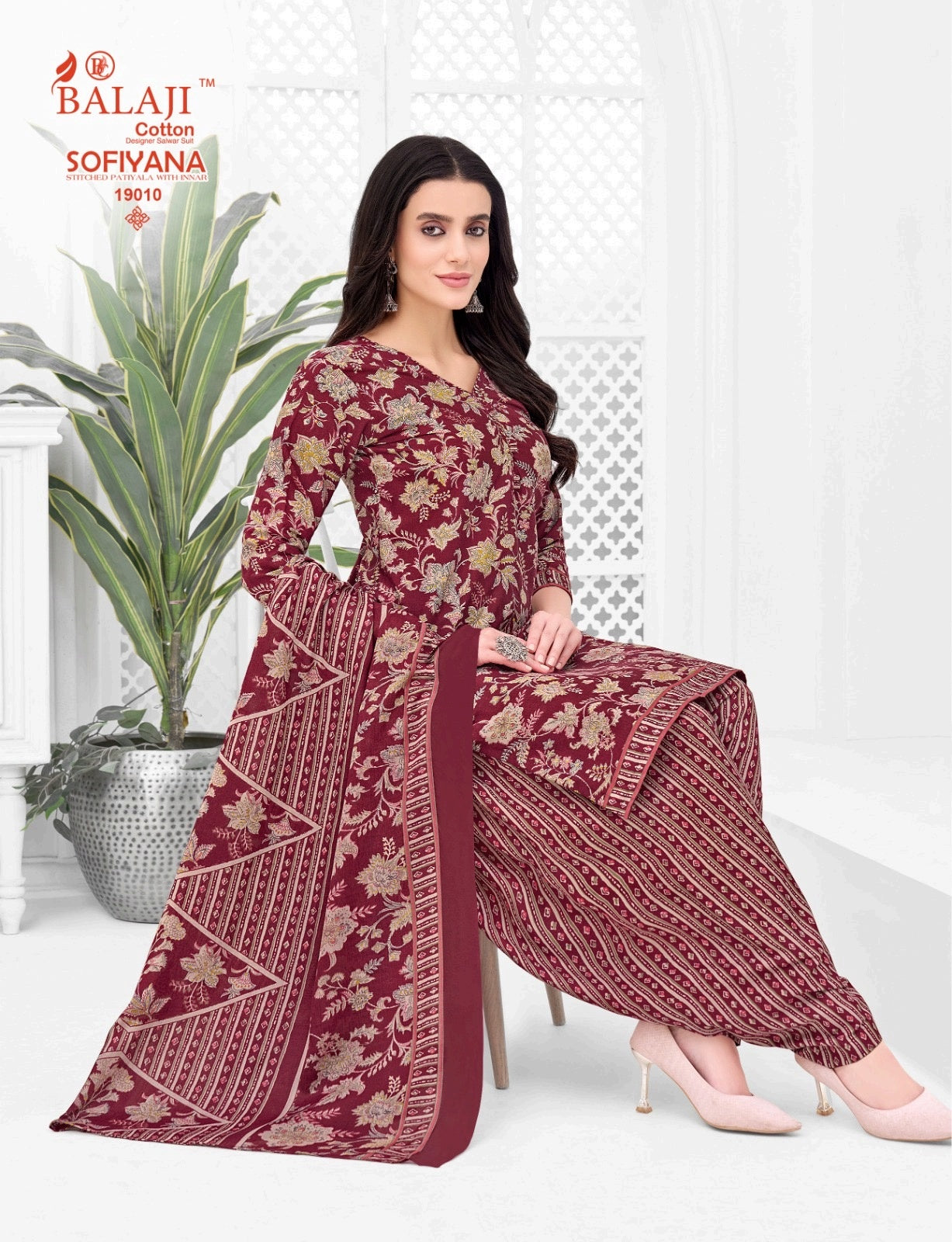 Sofiyana Vol 19 Balaji Readymade Cotton Patiyala Suits Wholesaler