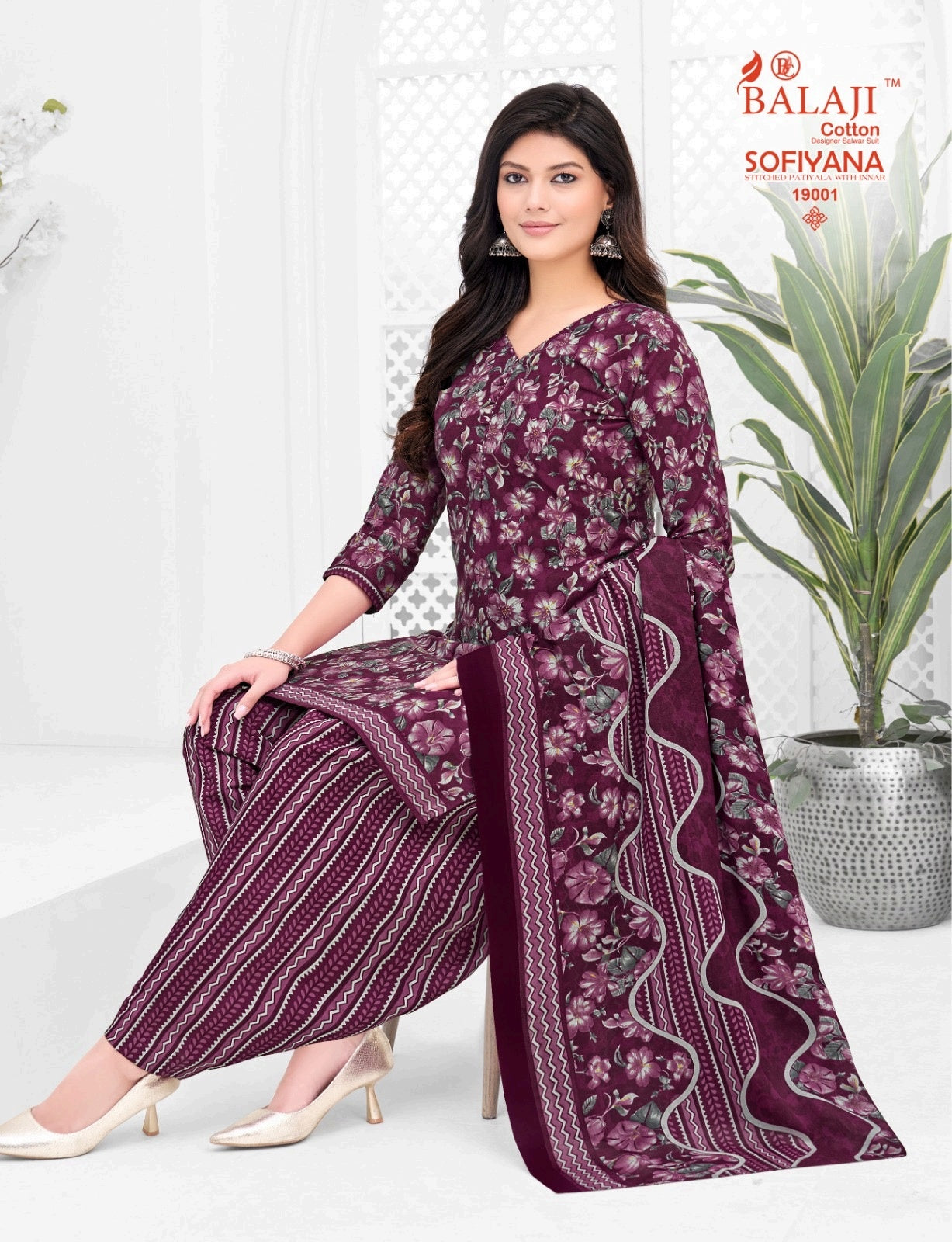 Sofiyana Vol 19 Balaji Readymade Cotton Patiyala Suits Wholesaler