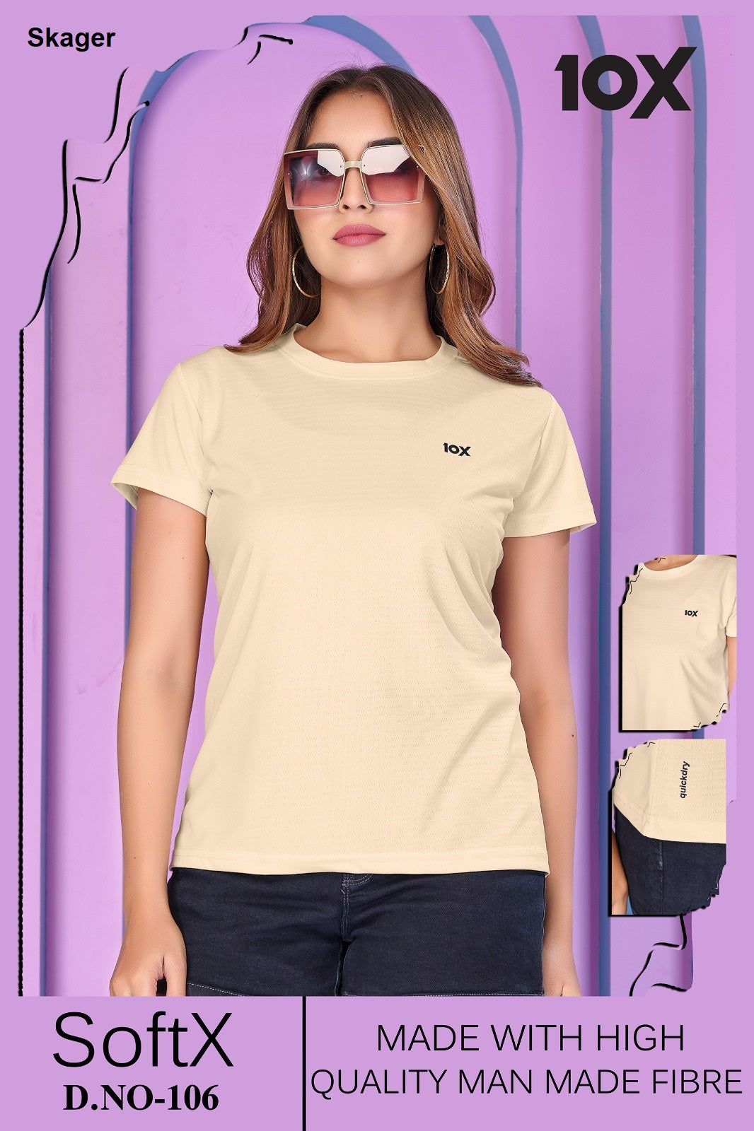 Soft 10X Skager Dry Fit Women Tshirt Wholesaler Gujarat