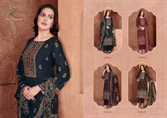 Soft Fern Rakhi Fashion Pashmina Suits Exporter India