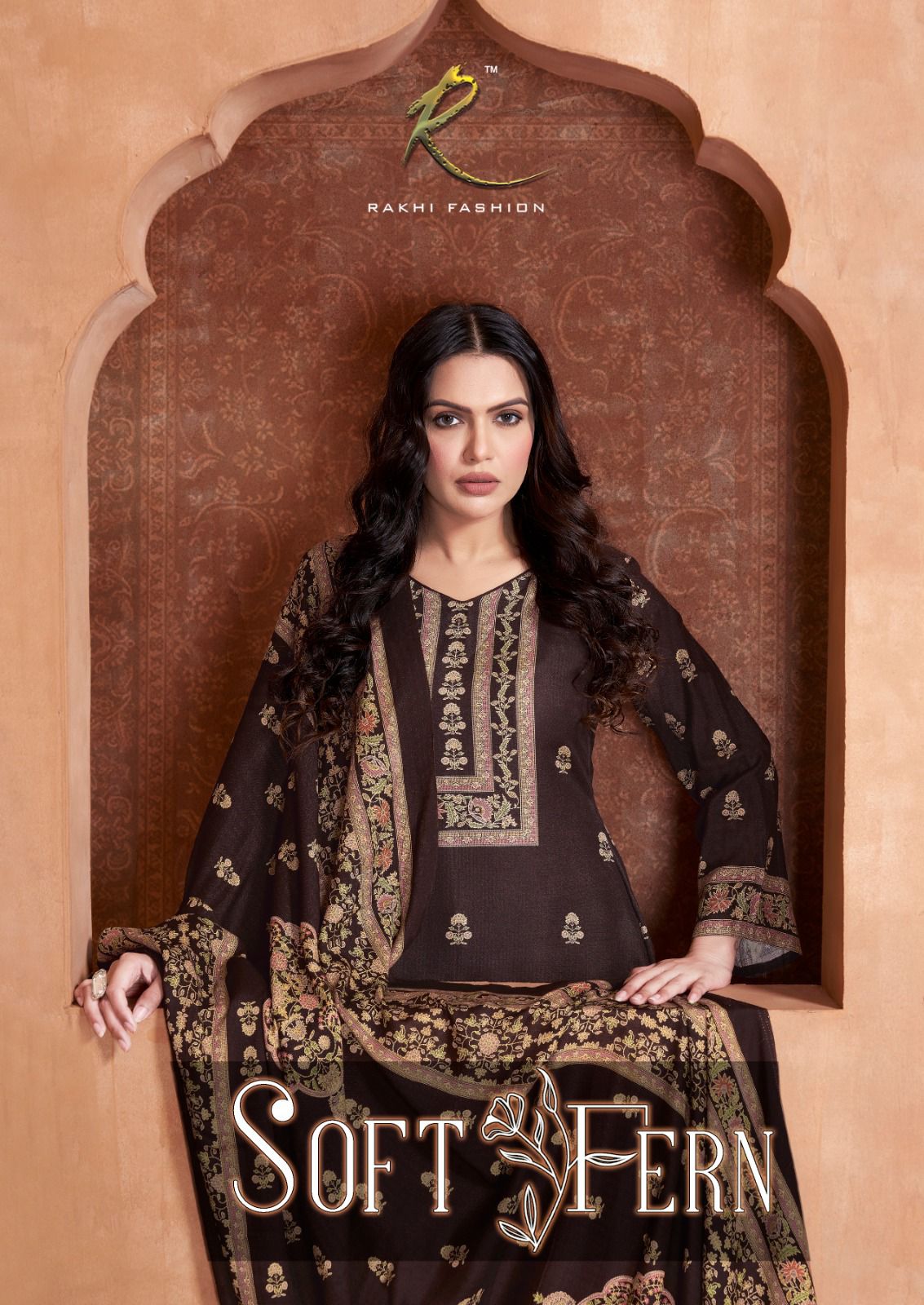 Soft Fern Rakhi Fashion Pashmina Suits Exporter India