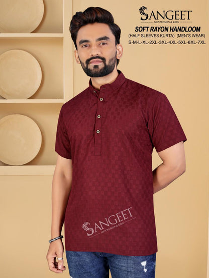 Soft Rayon Handloom Short Sangeet Mens Kurta Exporter Ahmedabad