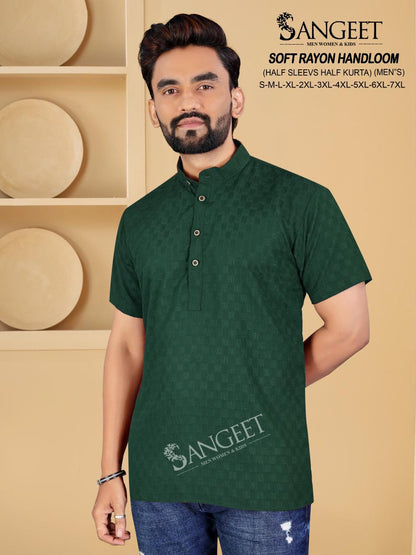 Soft Rayon Handloom Short Sangeet Mens Kurta Exporter Ahmedabad