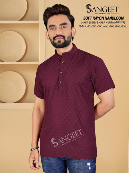 Soft Rayon Handloom Short Sangeet Mens Kurta Exporter Ahmedabad