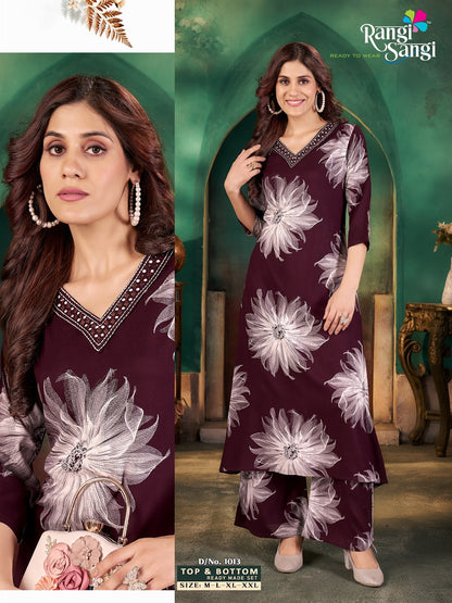 Soft Rayon Rangi Sangi Rayon 22Kg Co Ord Set Wholesaler Ahmedabad