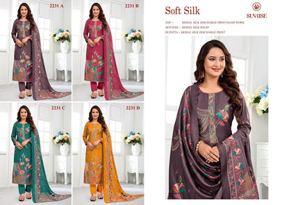 Soft Silk Sunrise Modal Silk Pant Style Suits Wholesale