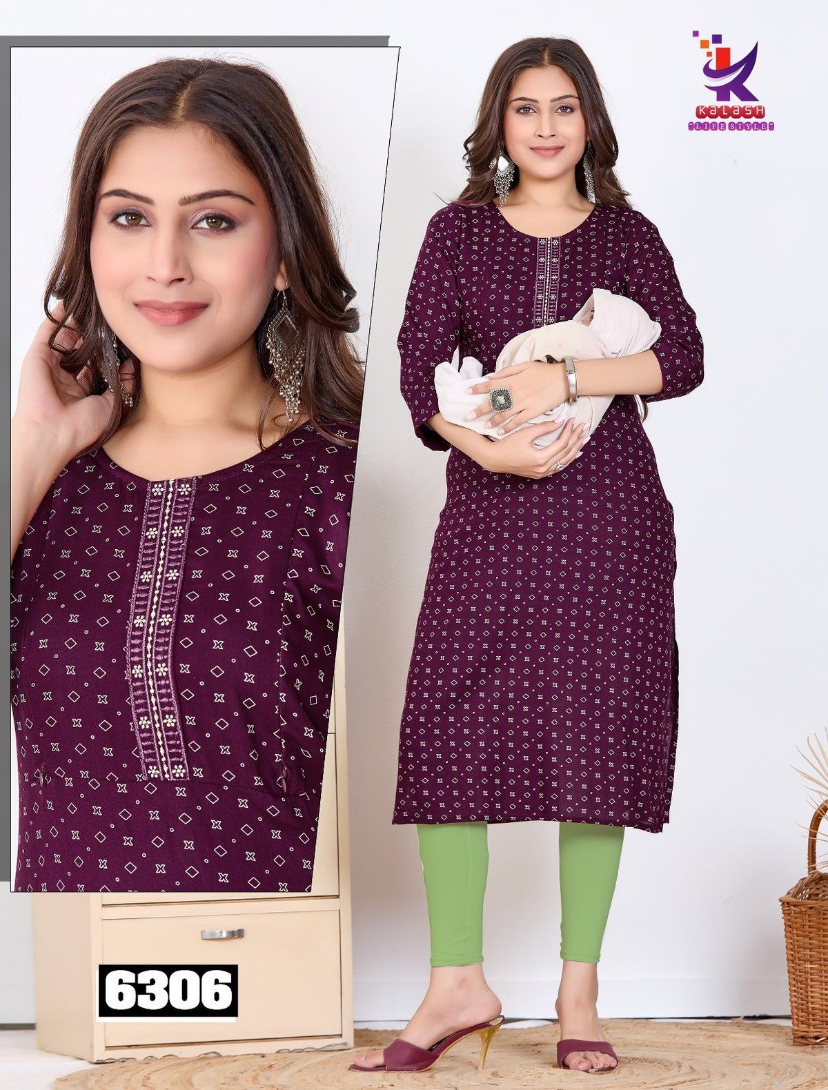 Soft Smile Mlm Kalash Lifestyle Rayon 14Kg Feeding Kurtis Wholesaler Ahmedabad