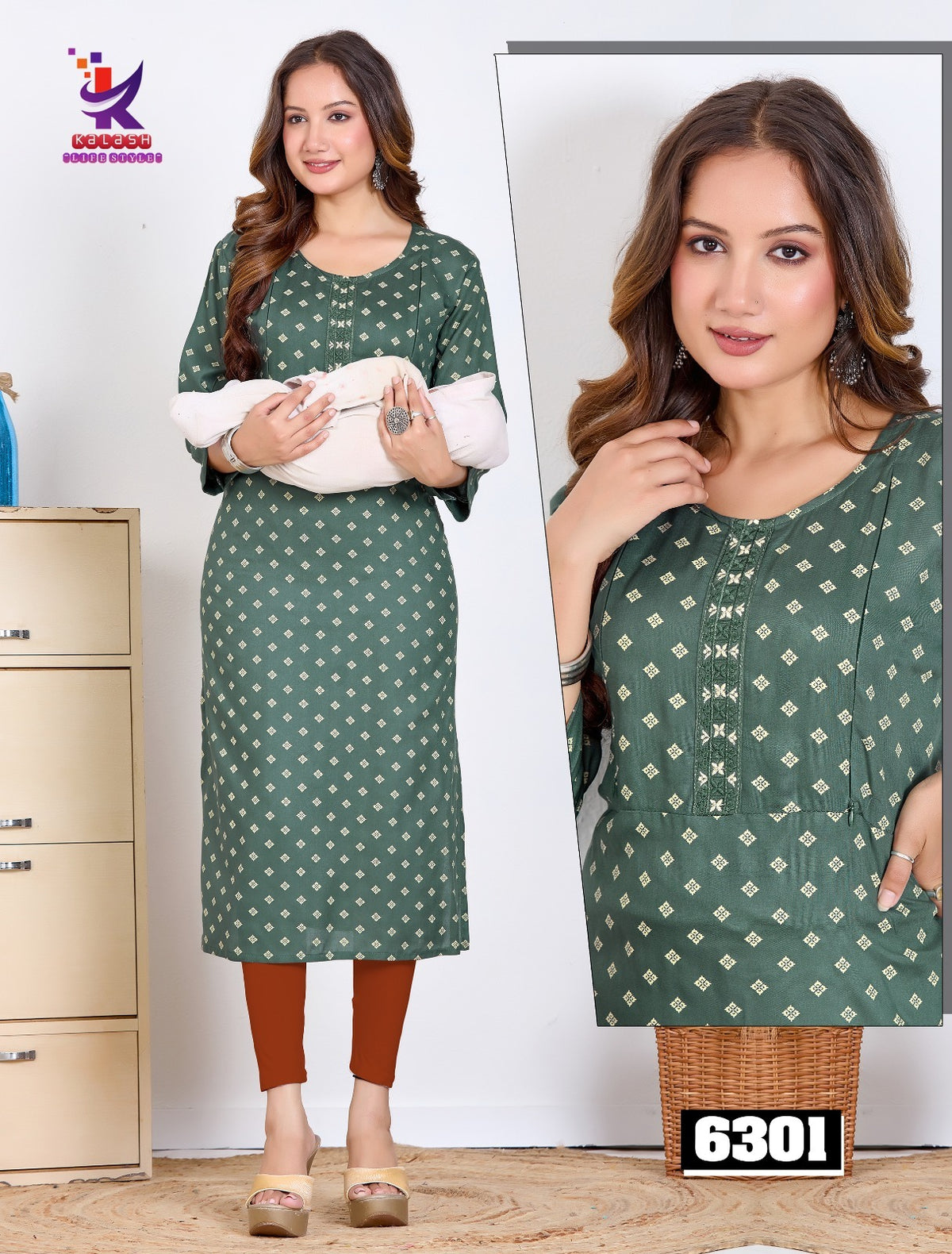 Soft Smile Mlm Kalash Lifestyle Rayon 14Kg Feeding Kurtis Wholesaler Ahmedabad