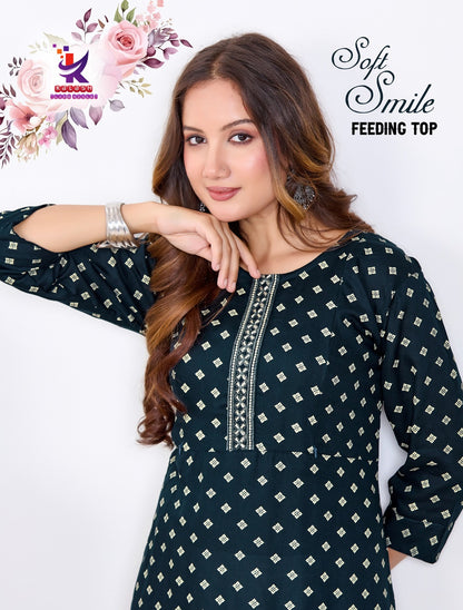 Soft Smile Mlm Kalash Lifestyle Rayon 14Kg Feeding Kurtis Wholesaler Ahmedabad