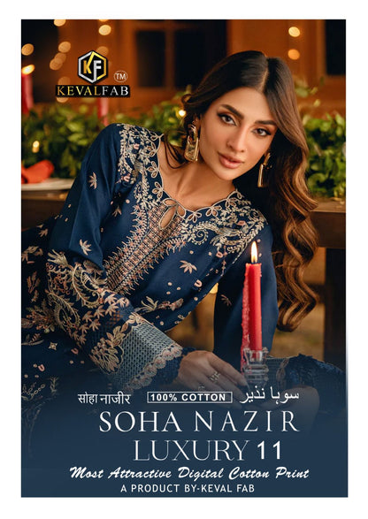 Soha Nazir Luxury 11 Keval Fab Cotton Karachi Salwar Suits Supplier India