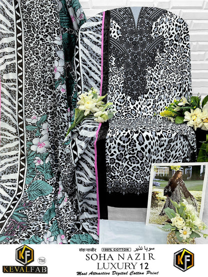Soha Nazir Luxury 12 Keval Fab Cotton Karachi Salwar Suits Manufacturer Ahmedabad