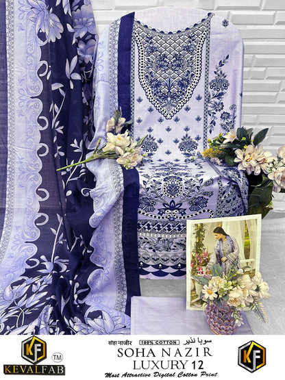 Soha Nazir Luxury 12 Keval Fab Cotton Karachi Salwar Suits Manufacturer Ahmedabad