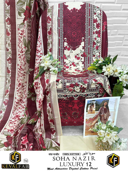 Soha Nazir Luxury 12 Keval Fab Cotton Karachi Salwar Suits Manufacturer Ahmedabad
